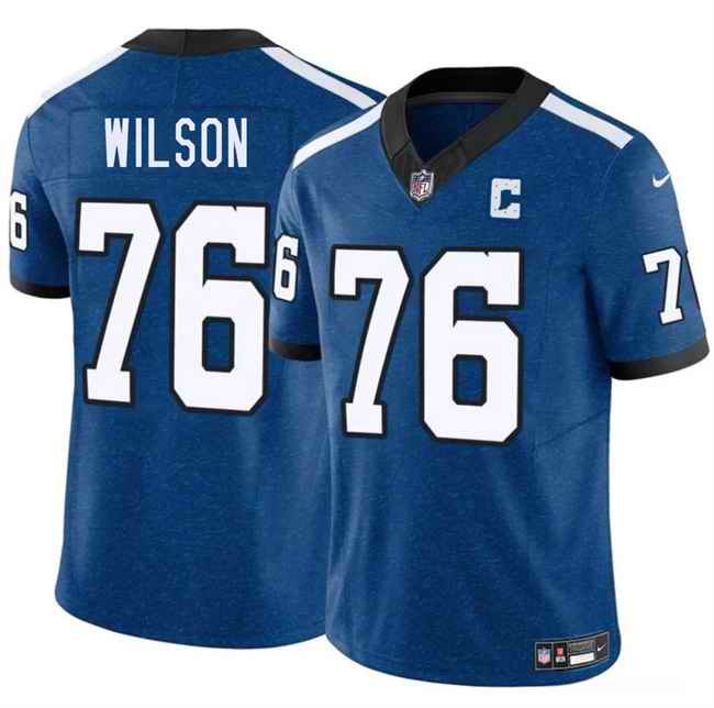 Men's Indianapolis Colts #76 Jack Wilson Blue 2025 F.U.S.E. Throwback Vapor Limited Stitched Football Jersey